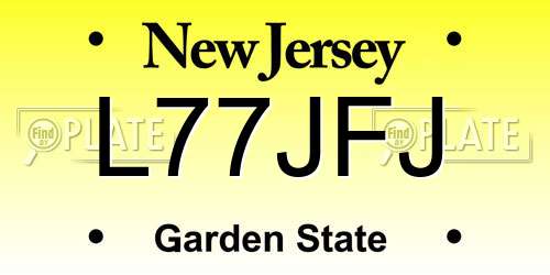 L77JFJ New Jersey License Plate