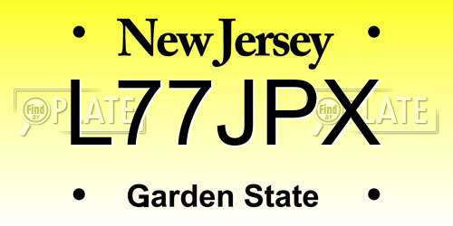 L77JPX New Jersey License Plate