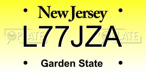 L77JZA New Jersey License Plate