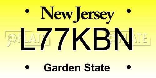 L77KBN New Jersey License Plate
