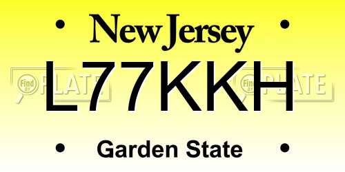 L77KKH New Jersey License Plate