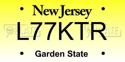 L77KTR New Jersey License Plate