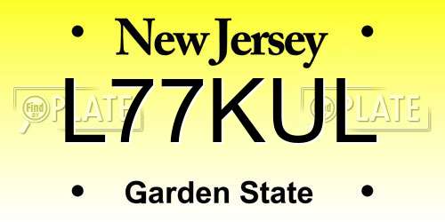 L77KUL New Jersey License Plate
