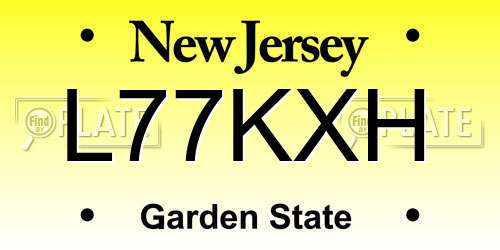 L77KXH New Jersey License Plate