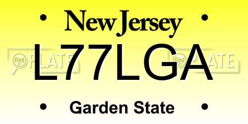 L77LGA New Jersey License Plate