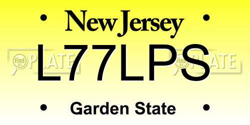L77LPS New Jersey License Plate