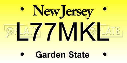 L77MKL New Jersey License Plate