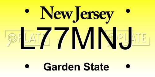 L77MNJ New Jersey License Plate