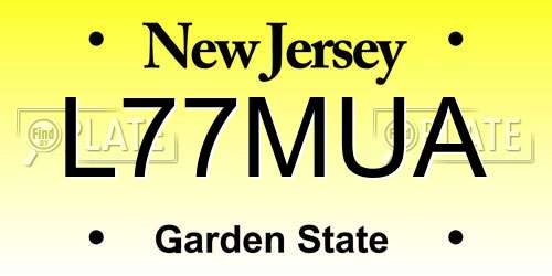 L77MUA New Jersey License Plate