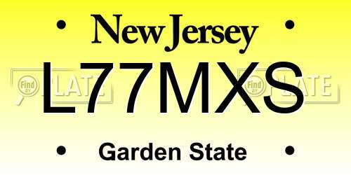 L77MXS New Jersey License Plate