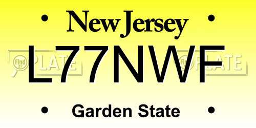 L77NWF New Jersey License Plate