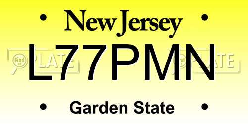 L77PMN New Jersey License Plate