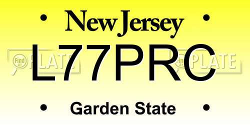 L77PRC New Jersey License Plate