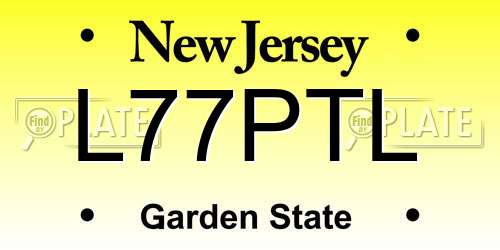 L77PTL New Jersey License Plate