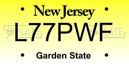 L77PWF New Jersey License Plate