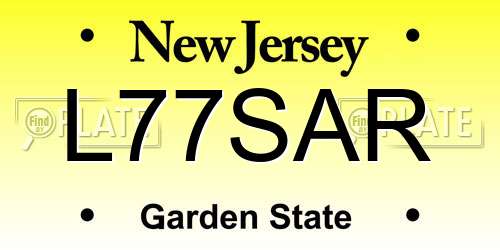 L77SAR New Jersey License Plate