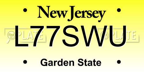 L77SWU New Jersey License Plate