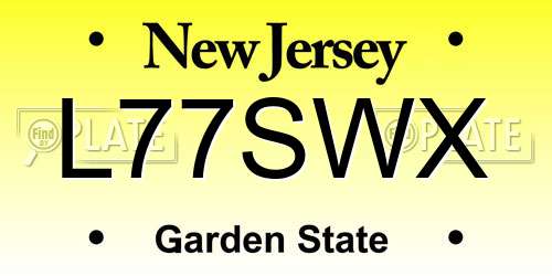 L77SWX New Jersey License Plate