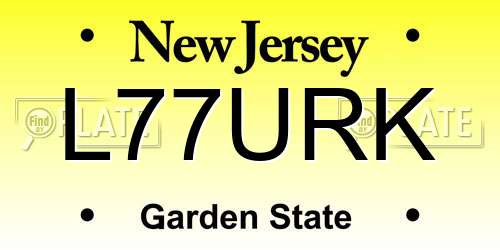 L77URK New Jersey License Plate