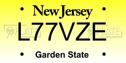 L77VZE New Jersey License Plate