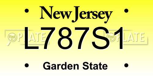 L787S1 New Jersey License Plate