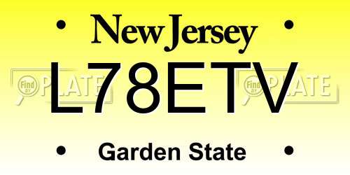 L78ETV New Jersey License Plate