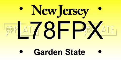 L78FPX New Jersey License Plate