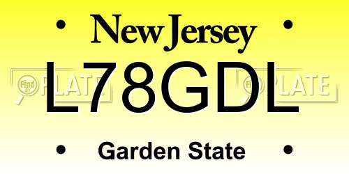 L78GDL New Jersey License Plate