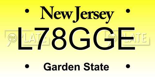 L78GGE New Jersey License Plate