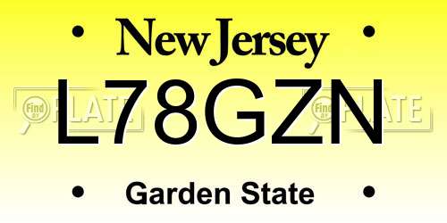 L78GZN New Jersey License Plate