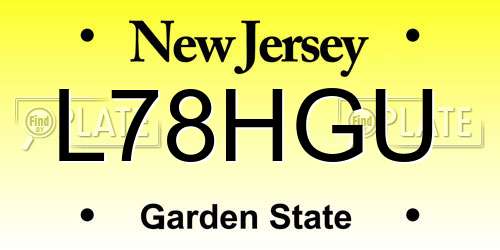 L78HGU New Jersey License Plate