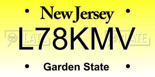 L78KMV New Jersey License Plate