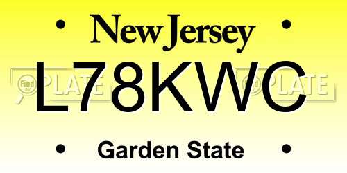 L78KWC New Jersey License Plate