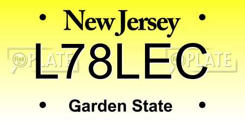 L78LEC New Jersey License Plate