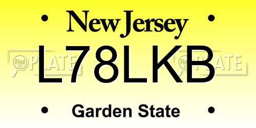 L78LKB New Jersey License Plate