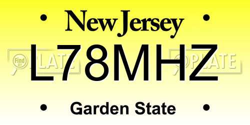 L78MHZ New Jersey License Plate
