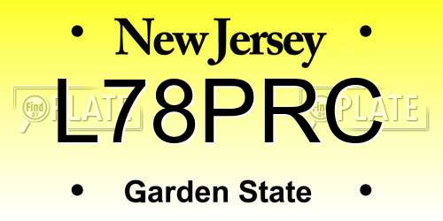 L78PRC New Jersey License Plate