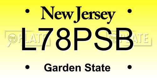 L78PSB New Jersey License Plate