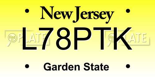L78PTK New Jersey License Plate