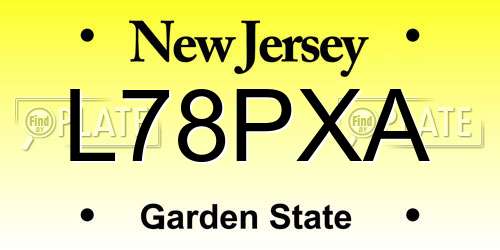 L78PXA New Jersey License Plate