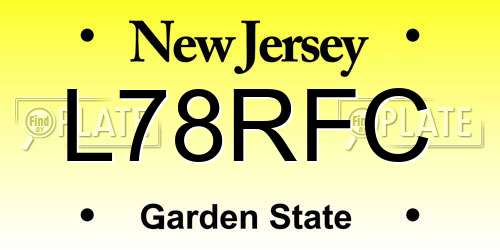 L78RFC New Jersey License Plate