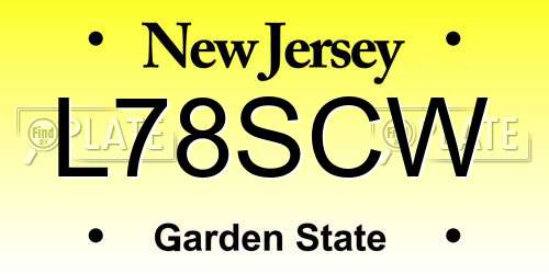 L78SCW New Jersey License Plate