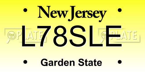 L78SLE New Jersey License Plate