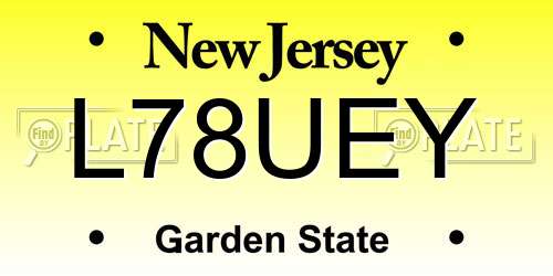L78UEY New Jersey License Plate