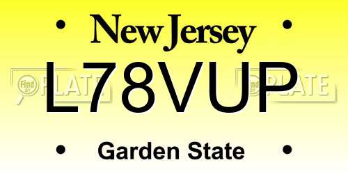 L78VUP New Jersey License Plate