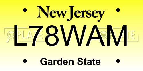 L78WAM New Jersey License Plate
