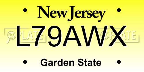L79AWX New Jersey License Plate