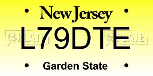 L79DTE New Jersey License Plate