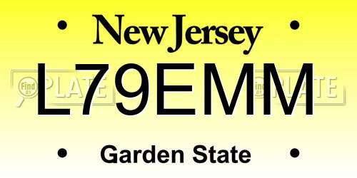 L79EMM New Jersey License Plate