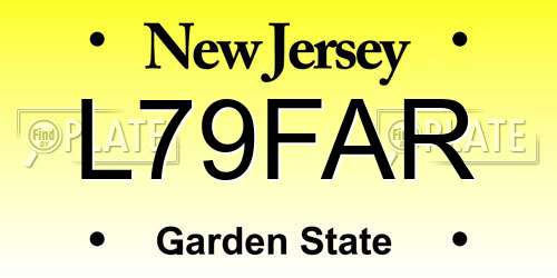 L79FAR New Jersey License Plate